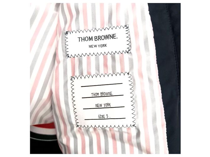 Thom Browne Piumino con cappuccio a tre strisce Blu - vista 10