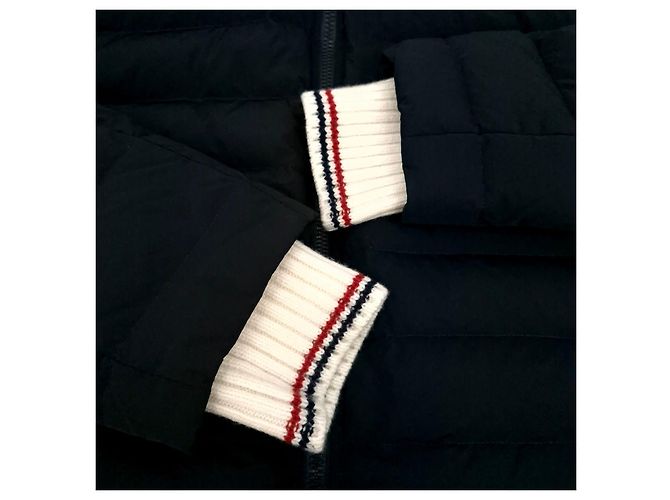 Thom Browne Piumino con cappuccio a tre strisce Blu - vista 6