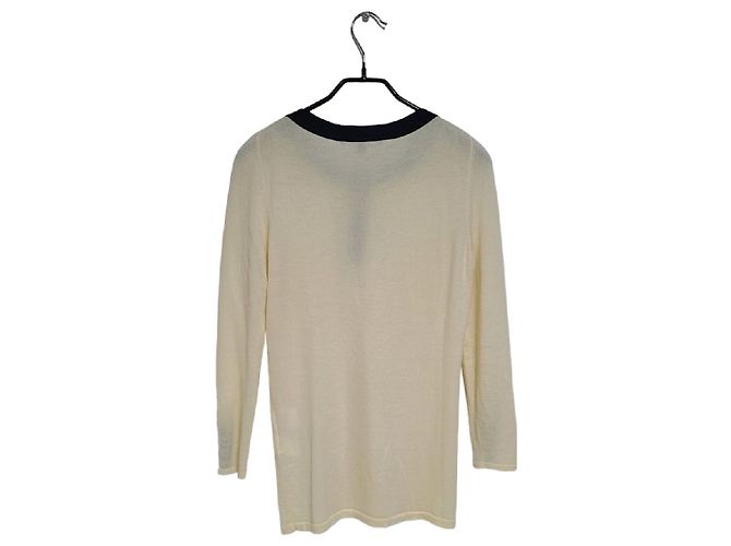 Gucci Damen-Pullover aus Cashmere mit ineinander greifendem Henley-Ausschnitt Weiß - Ansicht 2