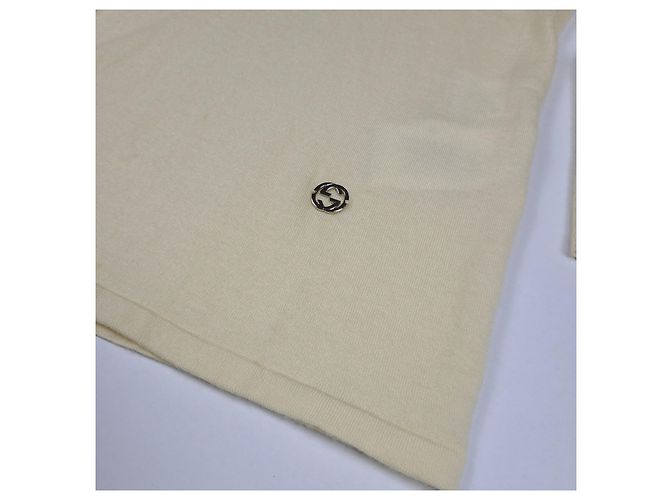 Gucci Damen-Pullover aus Cashmere mit ineinander greifendem Henley-Ausschnitt Weiß - Ansicht 3