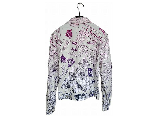 Dior Daniel Arsham Zeitungsgradient Denimjacke Weiß - Ansicht 2
