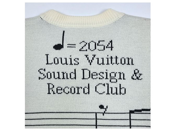 Louis Vuitton Note Intarsia Oversized Knit White - view 3