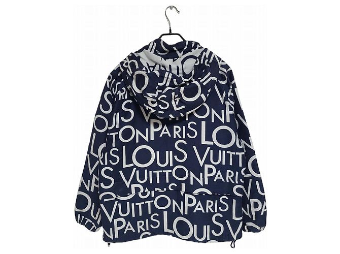 Louis Vuitton Packbare Galaxy Letters Kapuzenjacke Blau - Ansicht 2
