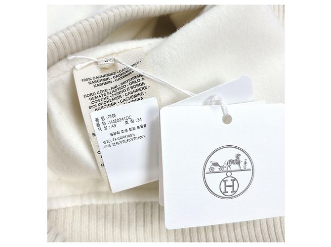 Hermès Chaqueta Blouson de Cachemira para Mujer Blanco Natural - vista 5