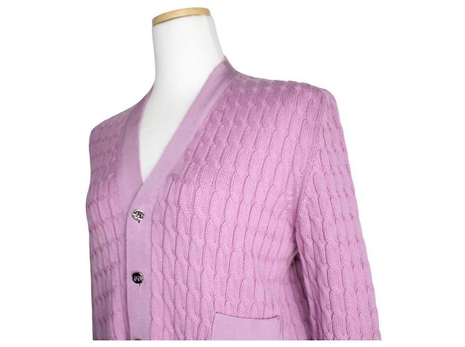 Salvatore Ferragamo Lila Wollstrickjacke - Ansicht 4