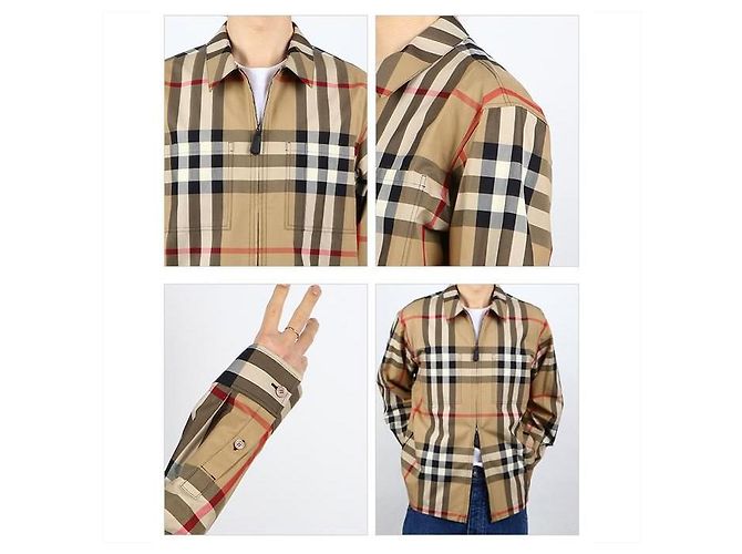 Burberry Camicia oversize in cotone a quadri esagerati Marrone - vista 3