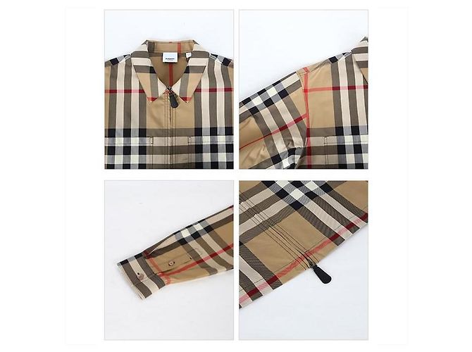 Burberry Camicia oversize in cotone a quadri esagerati Marrone - vista 4