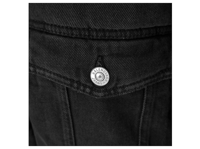 Balenciaga Giacca in denim giapponese imbottita nera da uomo - vista 6