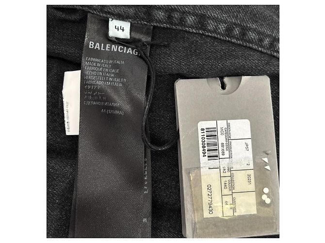 Balenciaga Giacca in denim giapponese imbottita nera da uomo - vista 8