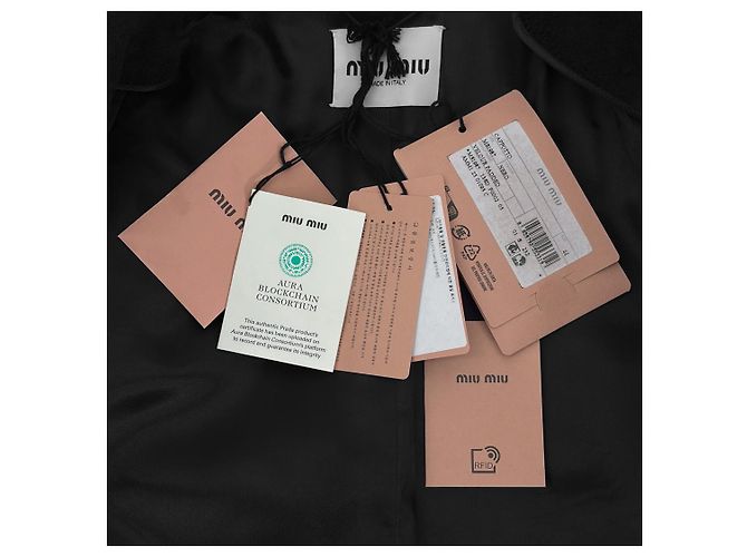 Miu Miu Schwarzer Cashmere-Velours-Mantel mit Einreiher für Herren - Ansicht 11