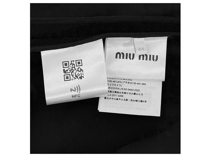 Miu Miu Schwarzer Cashmere-Velours-Mantel mit Einreiher für Herren - Ansicht 12