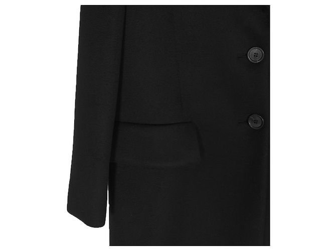 Miu Miu Schwarzer Cashmere-Velours-Mantel mit Einreiher für Herren - Ansicht 7