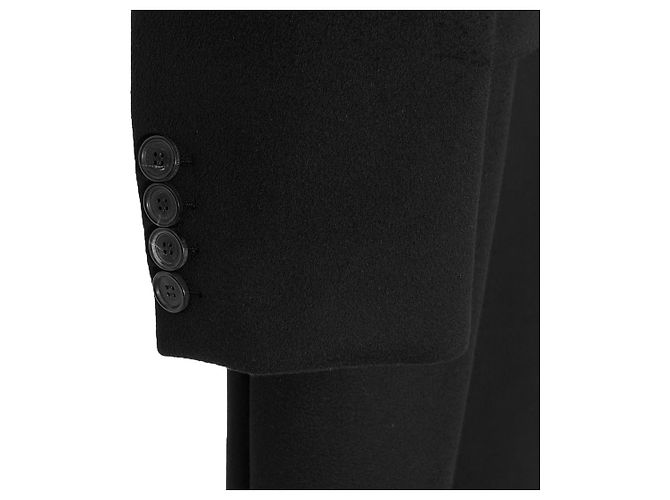 Miu Miu Schwarzer Cashmere-Velours-Mantel mit Einreiher für Herren - Ansicht 8