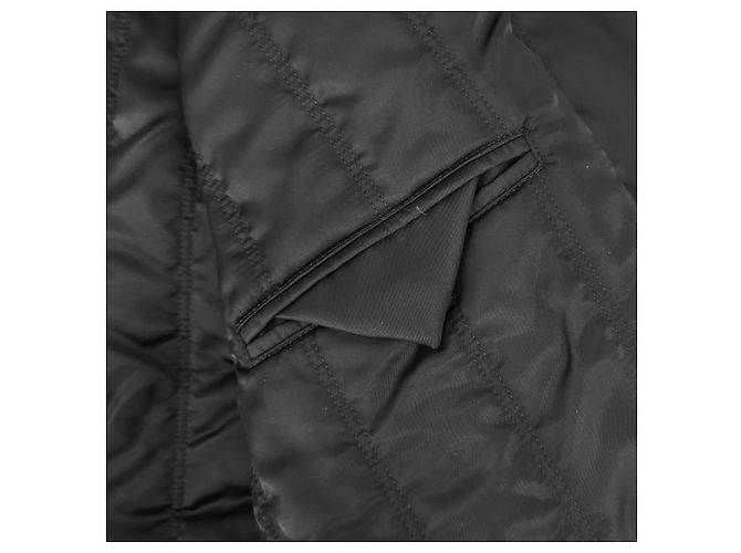 Prada Giacca Bomber Varsity in Re-Nylon con Patch Logo da Uomo Nera Nero - vista 11