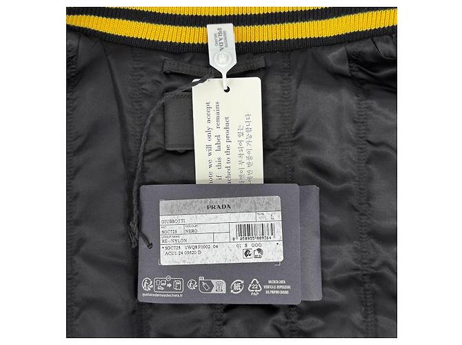 Prada Giacca Bomber Varsity in Re-Nylon con Patch Logo da Uomo Nera Nero - vista 13