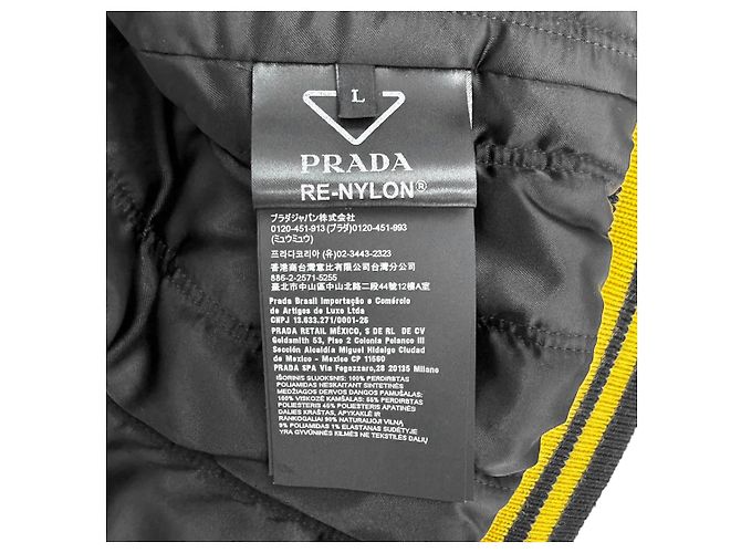 Prada Giacca Bomber Varsity in Re-Nylon con Patch Logo da Uomo Nera Nero - vista 14