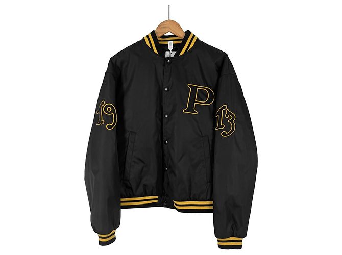 Prada Giacca Bomber Varsity in Re-Nylon con Patch Logo da Uomo Nera Nero - vista 3