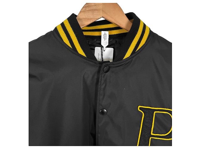Prada Giacca Bomber Varsity in Re-Nylon con Patch Logo da Uomo Nera Nero - vista 5