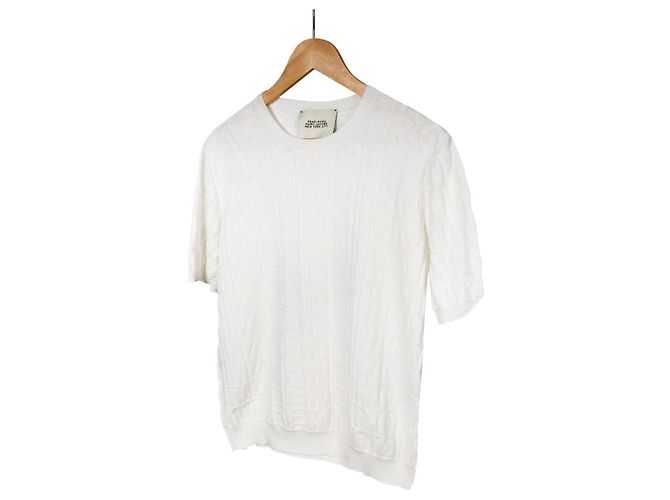 FENDI Marc Jacobs Herren T-Shirt mit kurzem Arm und FF-Logo Weiß - Ansicht 2