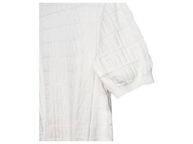 FENDI Marc Jacobs Herren T-Shirt mit kurzem Arm und FF-Logo Weiß - Ansicht 7