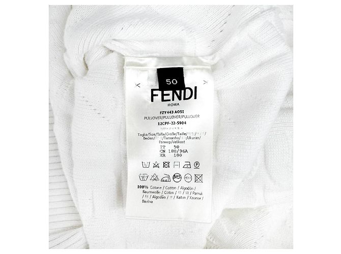 FENDI Marc Jacobs Herren T-Shirt mit kurzem Arm und FF-Logo Weiß - Ansicht 9