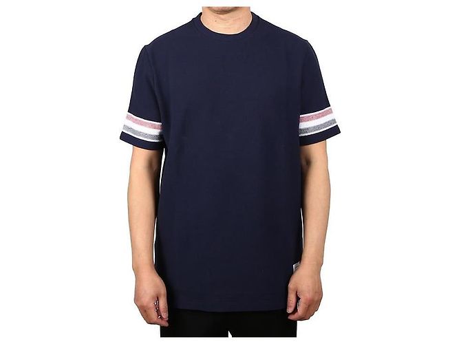 Thom Browne Kurzärmeliges Streifenhemd Blau - Ansicht 5