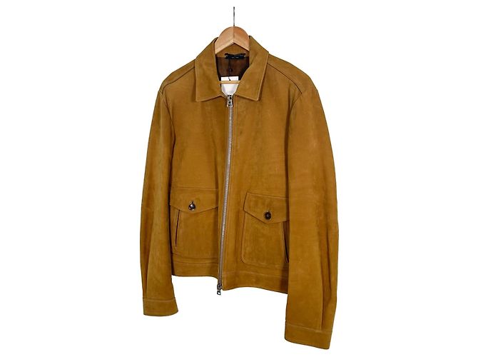 Tom Ford Buffelleder Wildleder Trucker Arbeitsjacke Camel Braun - Ansicht 2
