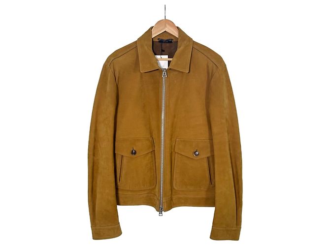 Tom Ford Buffelleder Wildleder Trucker Arbeitsjacke Camel Braun - Ansicht 3