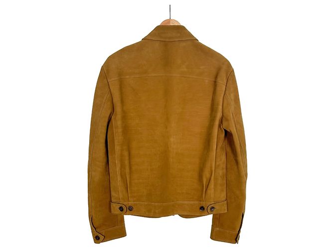 Tom Ford Buffelleder Wildleder Trucker Arbeitsjacke Camel Braun - Ansicht 4