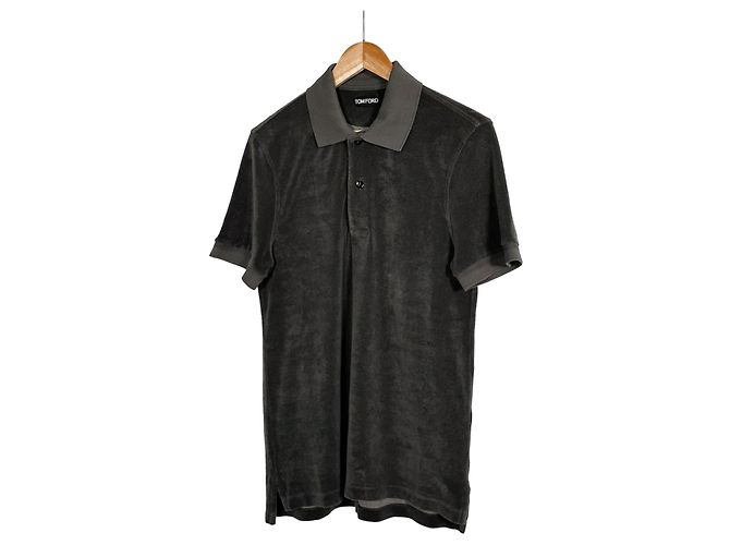 Tom Ford T-Shirt mit Polo-Kragen aus Frottee kurzärmelig khaki Braun - Ansicht 2