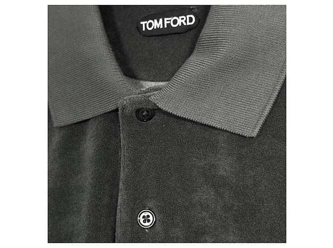 Tom Ford T-Shirt mit Polo-Kragen aus Frottee kurzärmelig khaki Braun - Ansicht 5