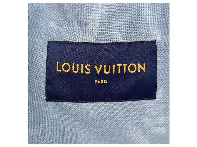 Louis Vuitton Herren Denim Truckerjacke mit Multi-Logo DNA Leaf Blau - Ansicht 5