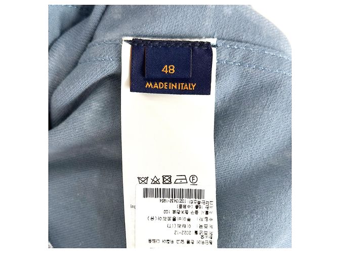 Louis Vuitton Herren Denim Truckerjacke mit Multi-Logo DNA Leaf Blau - Ansicht 6