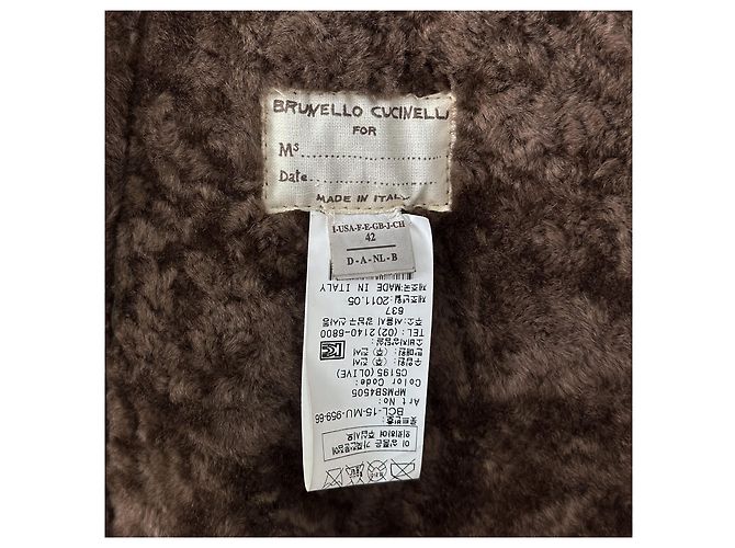 Casaco indispensável de shearling de pele de cordeiro e pele de raposa feminina Brunello Cucinelli - vista 10