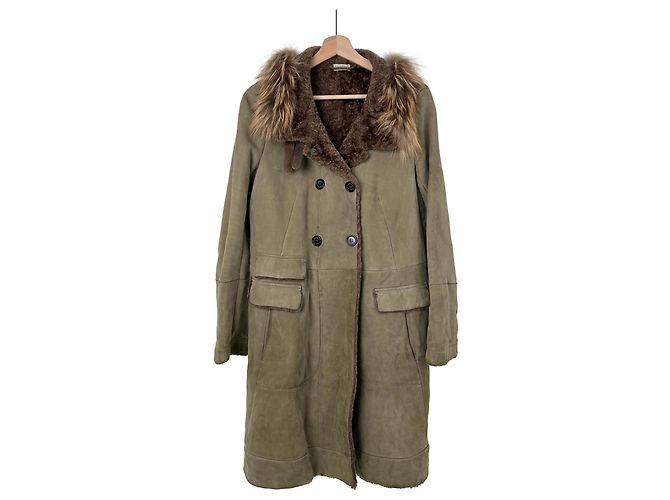 Casaco indispensável de shearling de pele de cordeiro e pele de raposa feminina Brunello Cucinelli - vista 3
