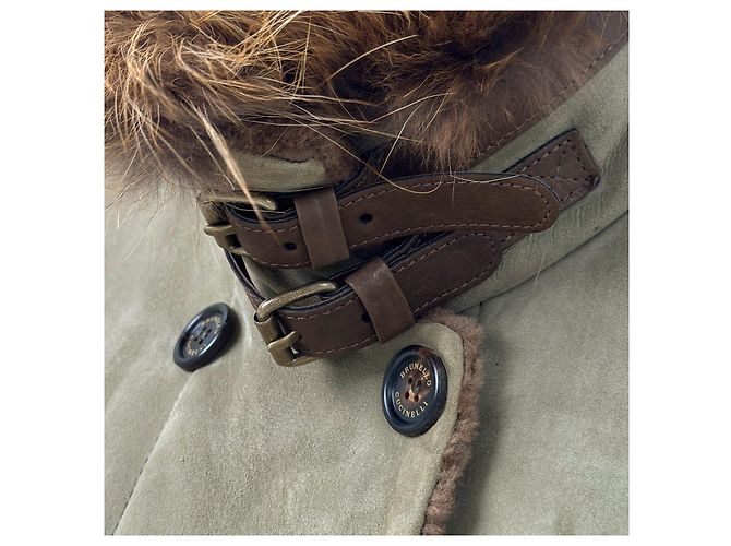 Casaco indispensável de shearling de pele de cordeiro e pele de raposa feminina Brunello Cucinelli - vista 5