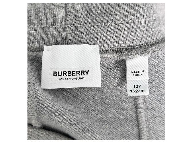 Burberry Kids Side Check Rubber Patch Training Sweat Pants Grey Brown - view 7