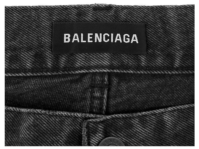 Balenciaga Graue, gewaschene, weite gerade Jeans Braun - Ansicht 10