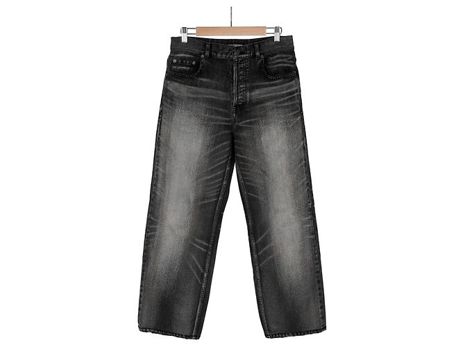 Balenciaga Graue, gewaschene, weite gerade Jeans Braun - Ansicht 3