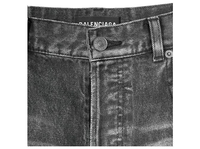 Balenciaga Graue, gewaschene, weite gerade Jeans Braun - Ansicht 5