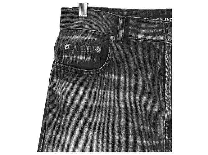Balenciaga Graue, gewaschene, weite gerade Jeans Braun - Ansicht 6