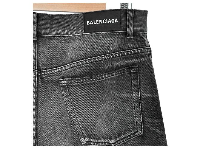 Balenciaga Graue, gewaschene, weite gerade Jeans Braun - Ansicht 7