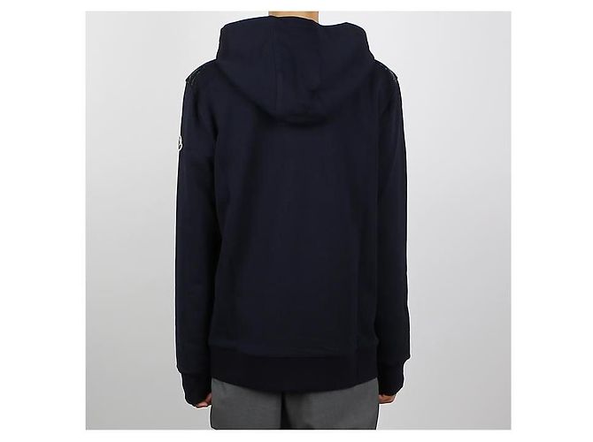 Giacca a vento in cotone imbottito con cappuccio Moncler Blu - vista 12