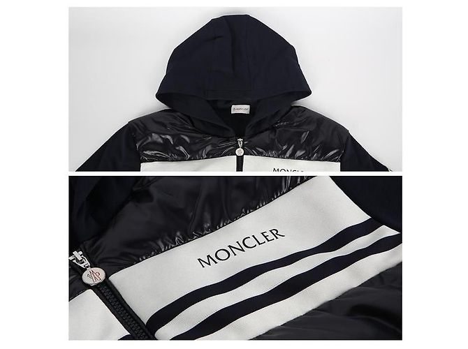 Giacca a vento in cotone imbottito con cappuccio Moncler Blu - vista 14