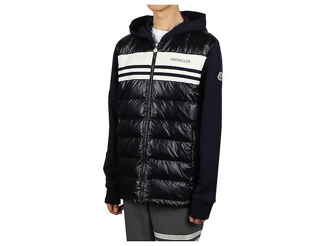 Giacca a vento in cotone imbottito con cappuccio Moncler Blu - vista 9
