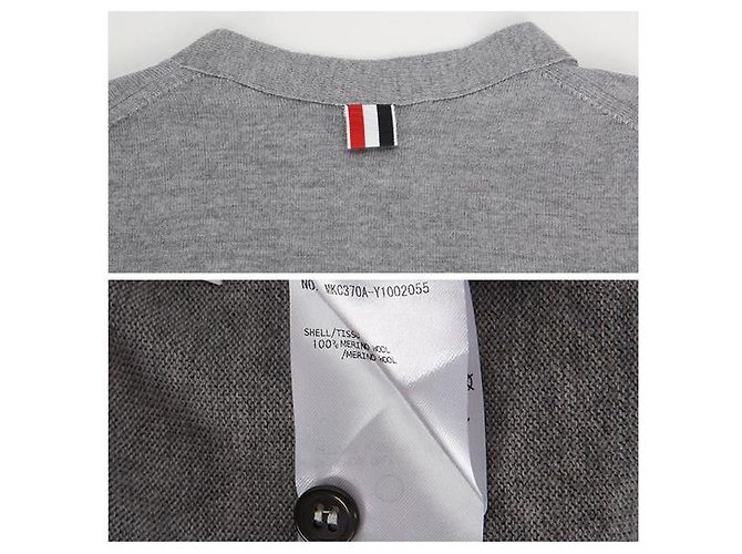 Thom Browne Diagonalarmband Stickman Cardigan Braun - Ansicht 15