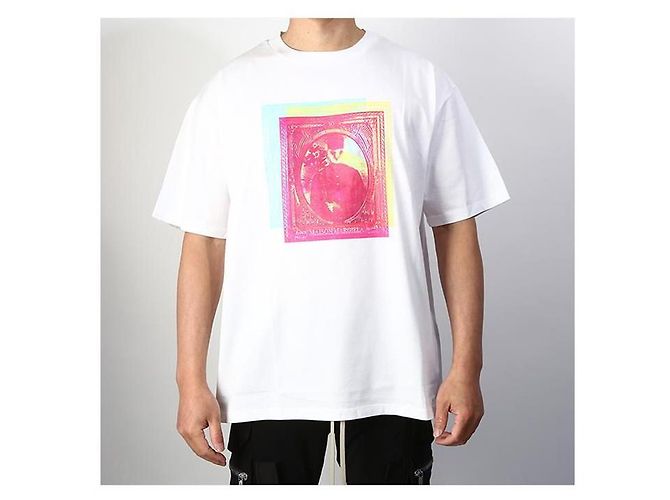 Maison Martin Margiela T-Shirt mit Stamp Logo Weiß - Ansicht 9