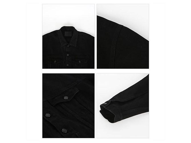 Balenciaga Oversized Jeansjacke Schwarz - Ansicht 10