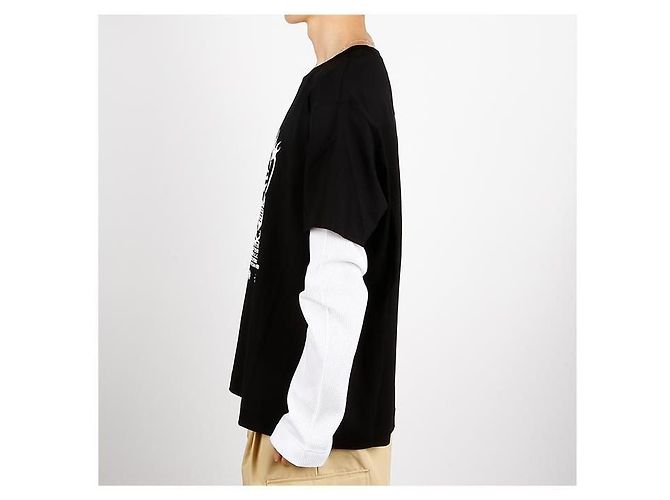 Givenchy Langarm-T-Shirt mit geschichtetem Logo Schwarz - Ansicht 3