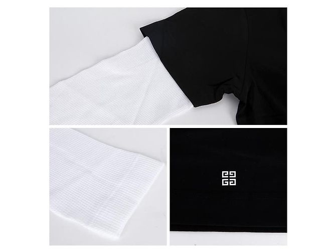 Givenchy Langarm-T-Shirt mit geschichtetem Logo Schwarz - Ansicht 6